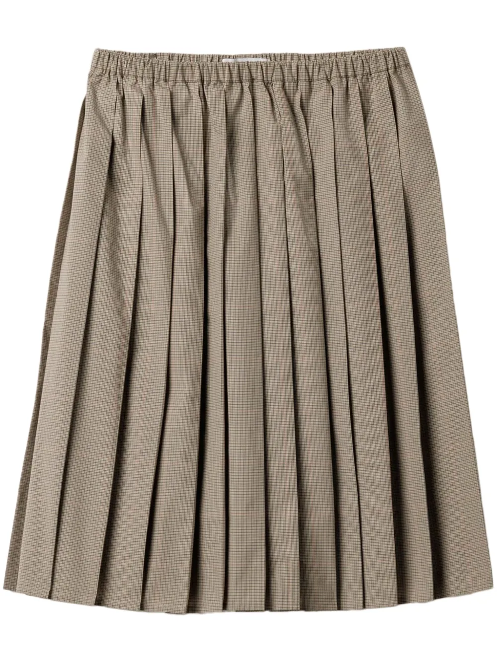 Image 1 of Miu Miu checked pleated midi skirt