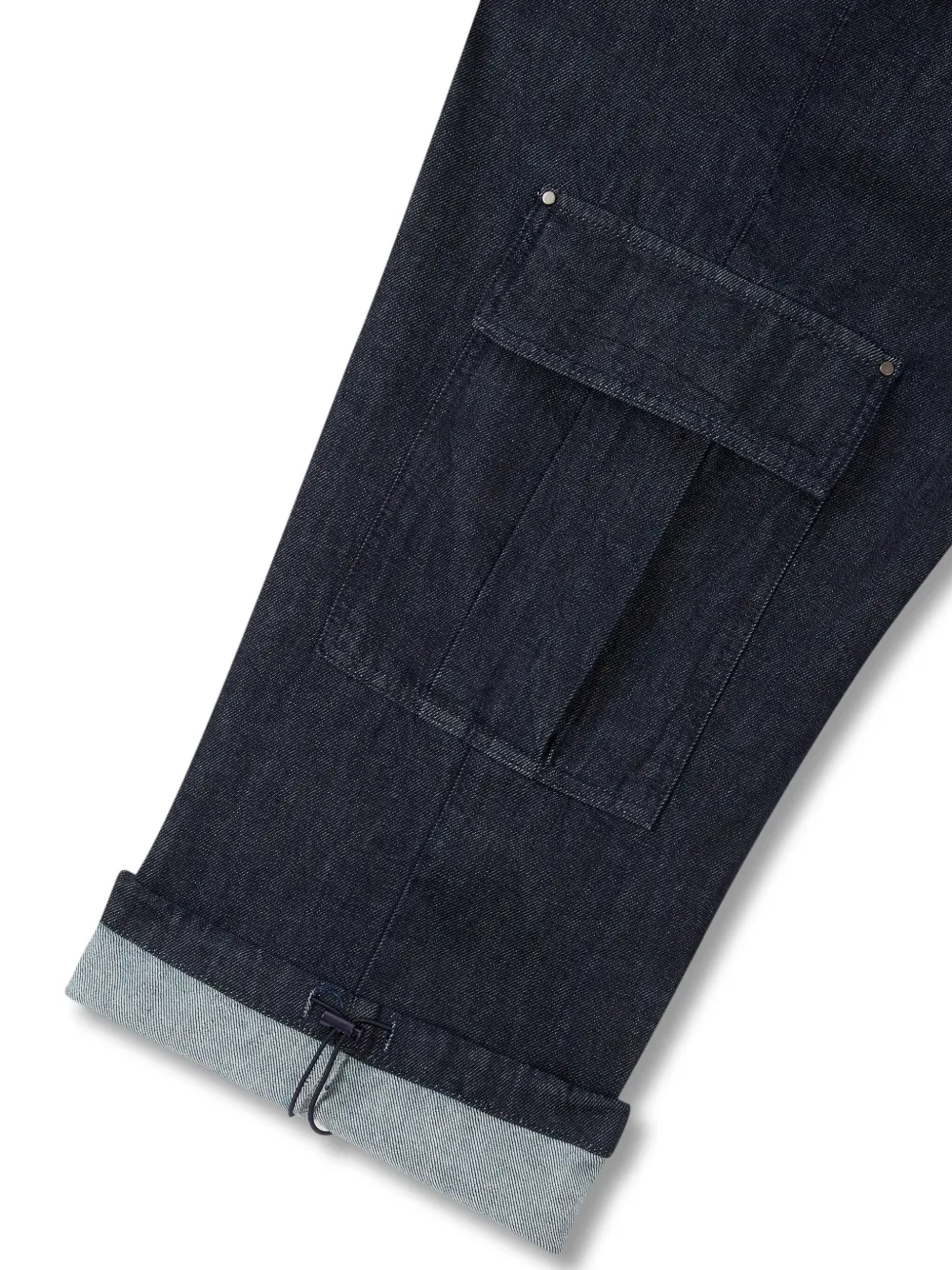 High-Waist Denim Cargo Pants