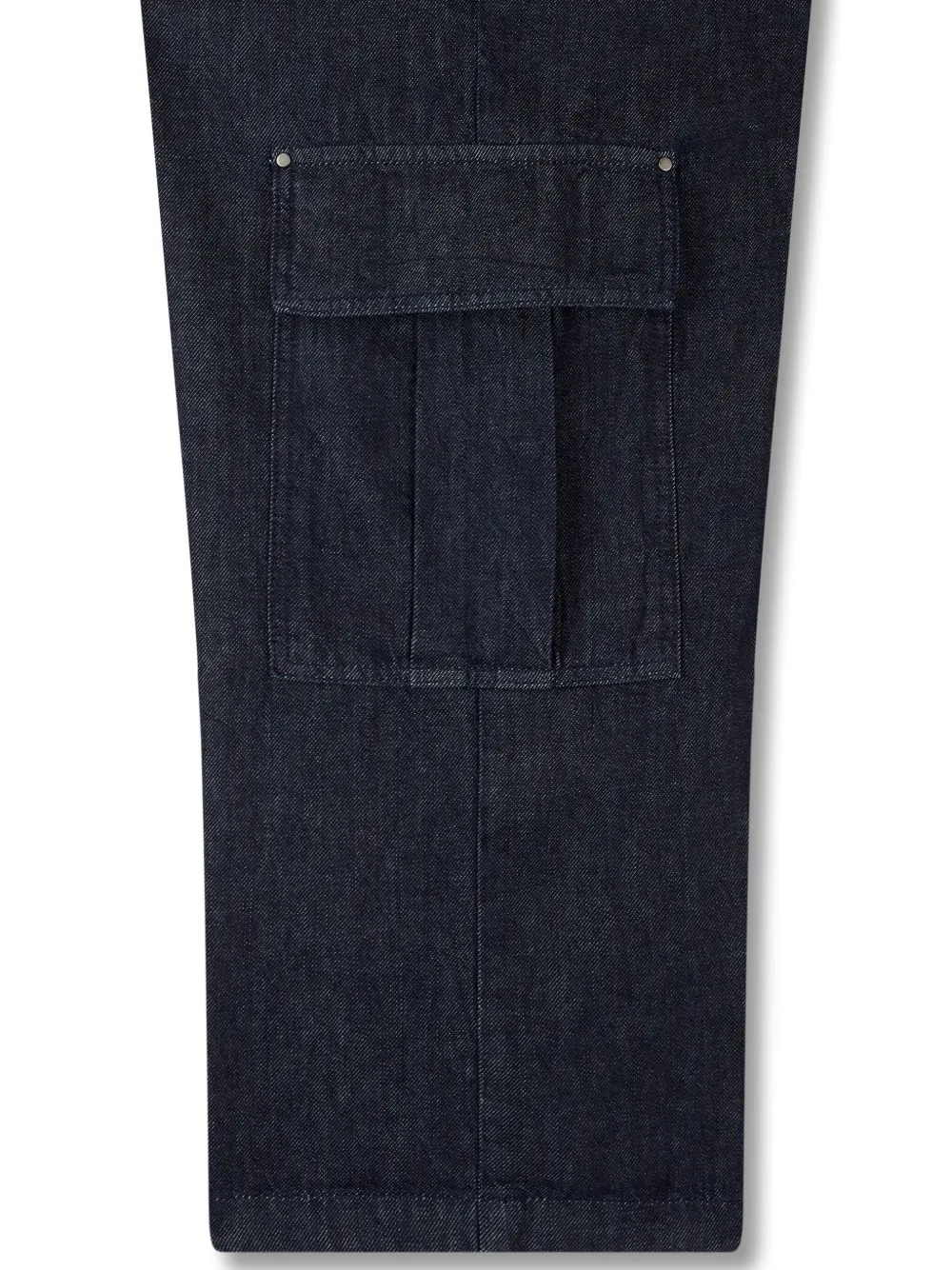 High-Waist Denim Cargo Pants
