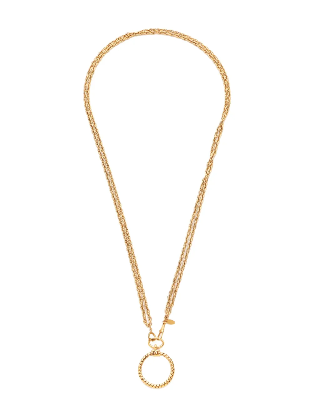 CHANEL Pre-Owned 1980s hoop-pendant necklace | Gold | Image 1