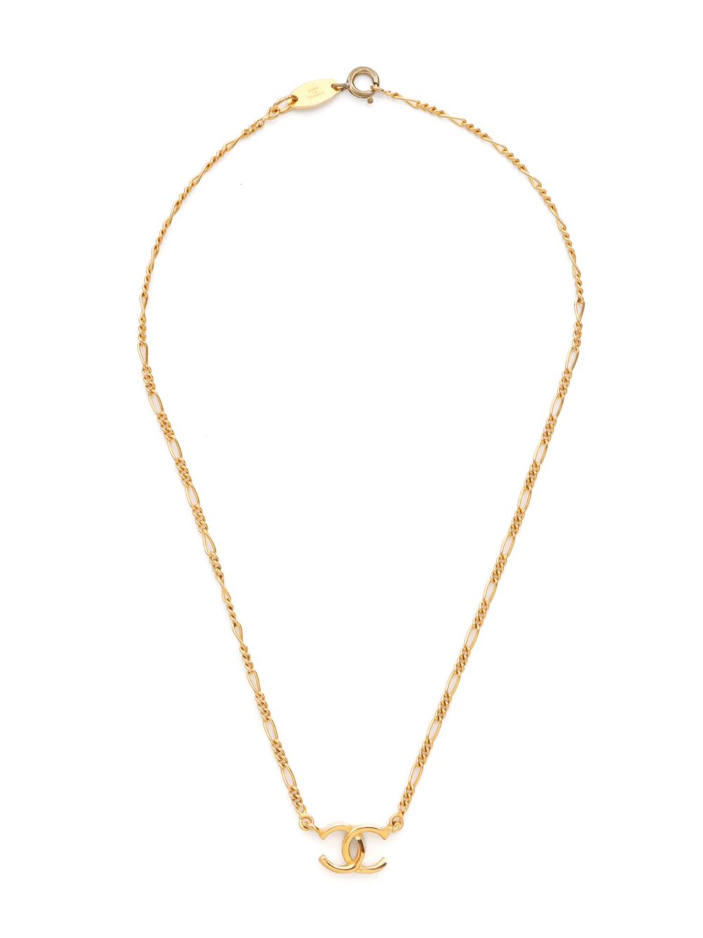 CHANEL Pre-Owned 1980s CC logo pendant necklace - Gold