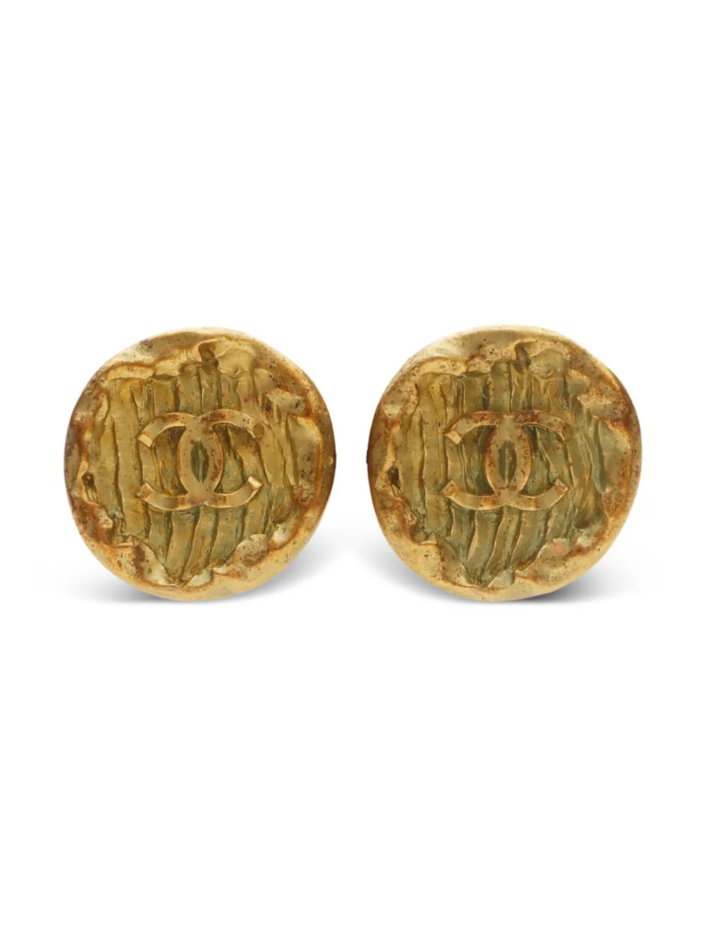 CHANEL Pre-Owned 1990s CC logo clip-on earrings | Gold | Image 1
