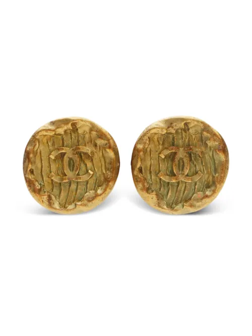 Boucles d'oreilles clip à logo CC (années 1990) - CHANEL Pre-Owned - Modalova