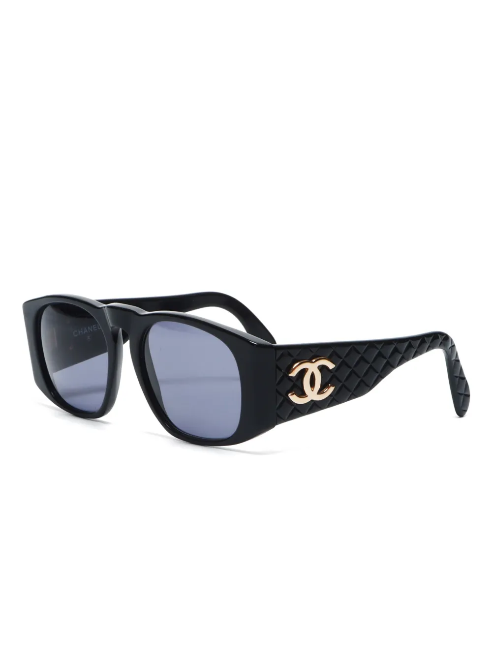 CHANEL Pre-Owned 2000s zonnebril met CC-plakkaat - Zwart