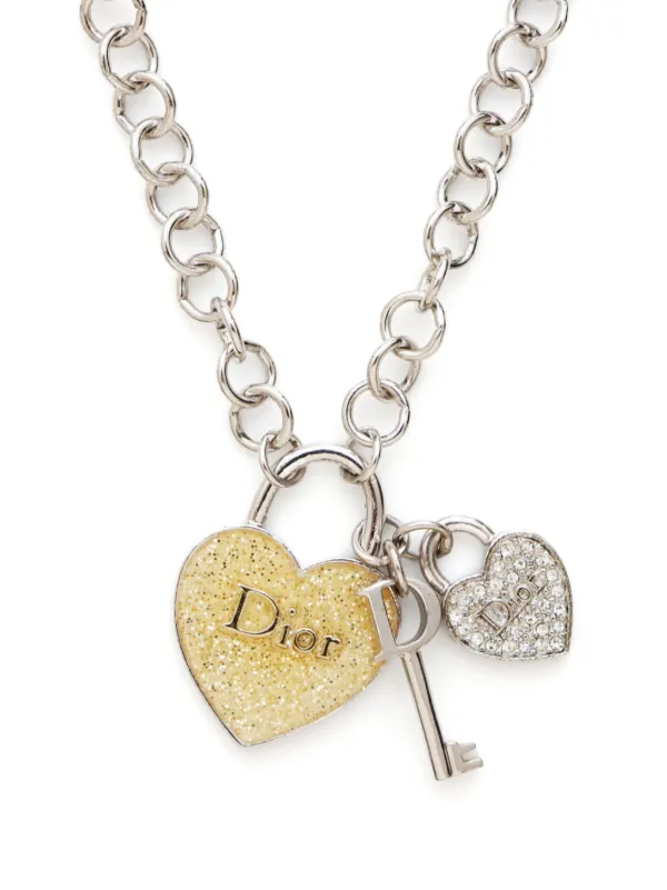 Christian Dior Pre-Owned 2000s ハートロック ネックレス