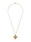 CHANEL Pre-Owned 2001 clover rhinestone necklace - Gold