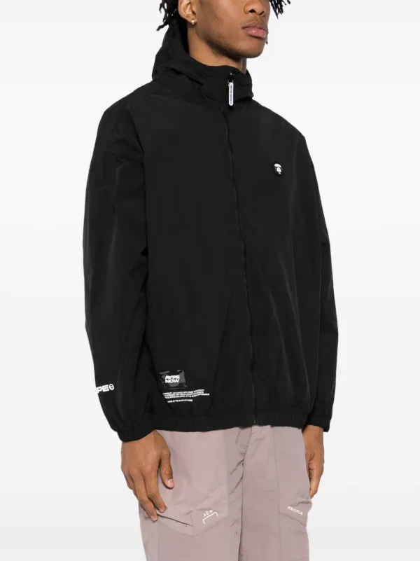 AAPE BY *A BATHING APE® Logo Hooded Jacket | Black | FARFETCH