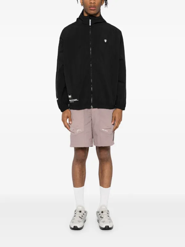 AAPE BY *A BATHING APE® Logo Hooded Jacket | Black | FARFETCH