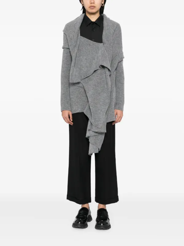 Yohji Yamamoto アシンメトリー カーディガン | グレー