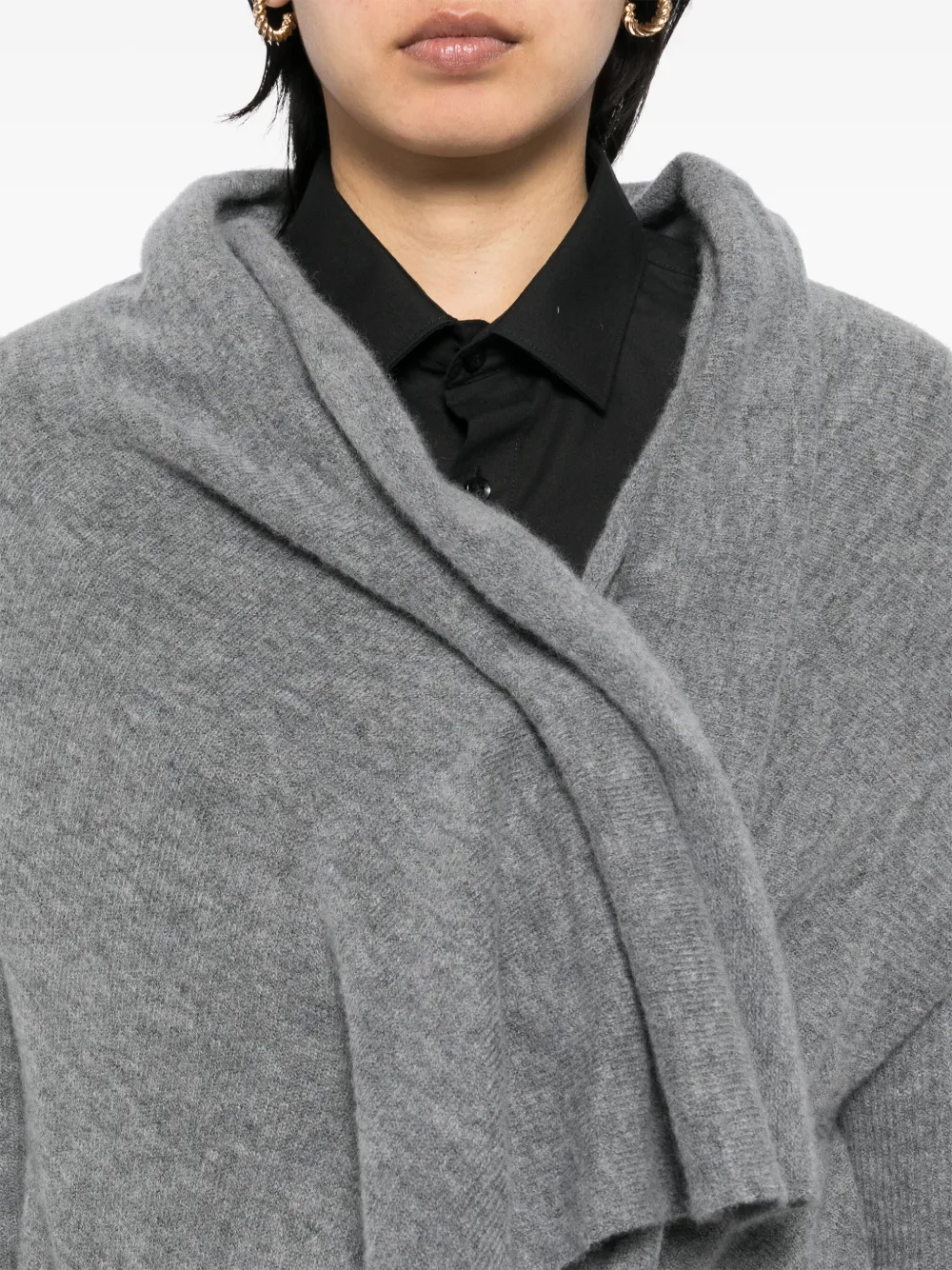 Yohji Yamamoto Asymmetric Cardigan In Grey