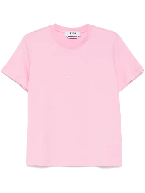 MSGM t-shirt à logo brodé - Rose - MSGM - Modalova