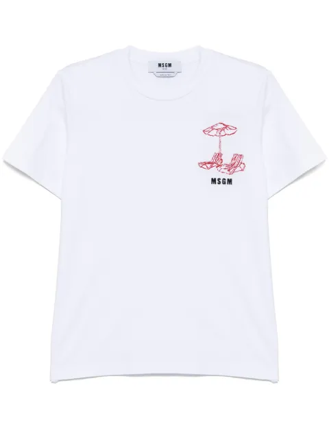 MSGM logo-embroidered T-shirt