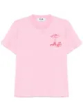 MSGM logo-embroidered T-shirt - Pink