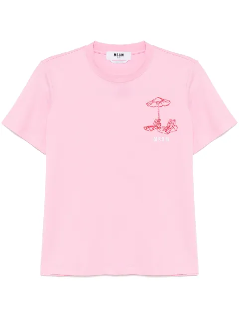 MSGM logo-embroidered T-shirt