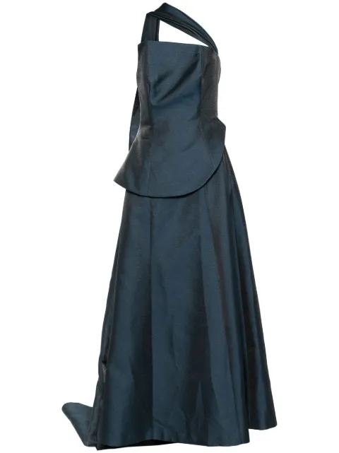 BAZZA ALZOUMAN one shoulder ballgown