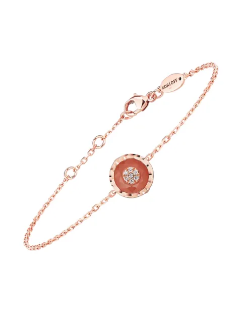 Korloff pulsera en oro rosa con diamantes y ágata
