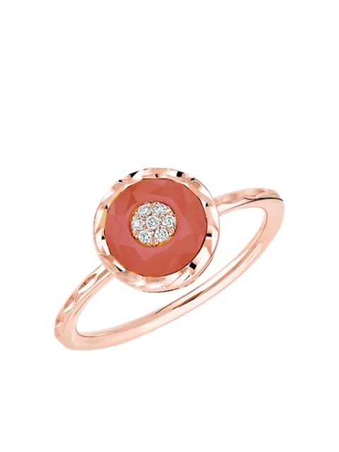 Korloff anillo en oro rosa con diamante y agata