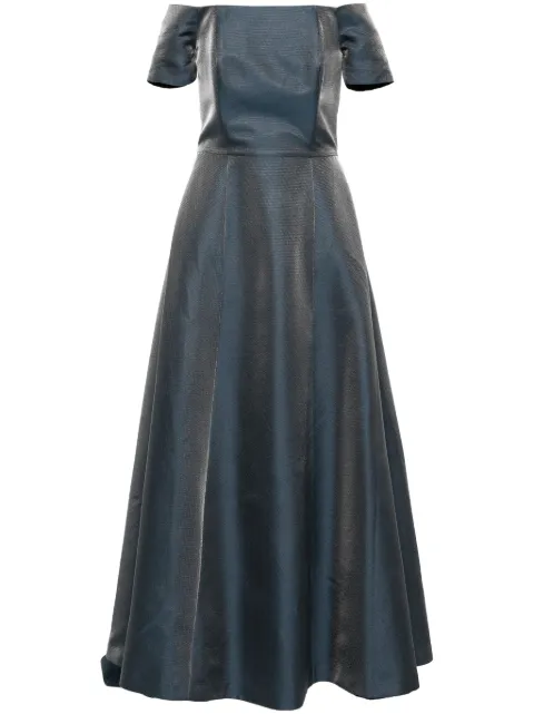 BAZZA ALZOUMAN strapless off shoulder gown