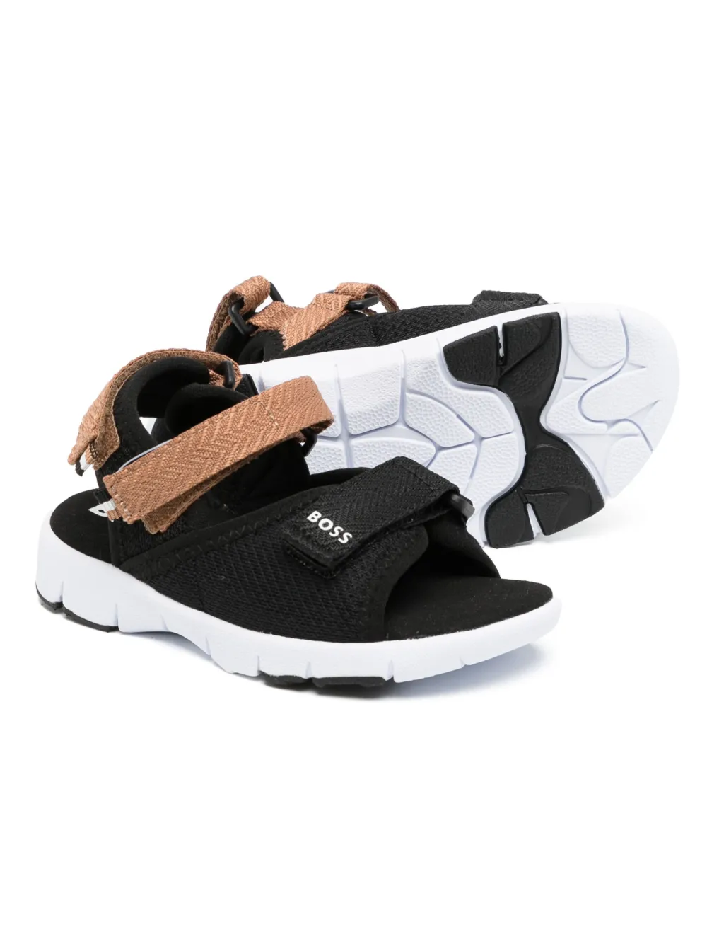 Bosswear Logo-print Slippers In Black