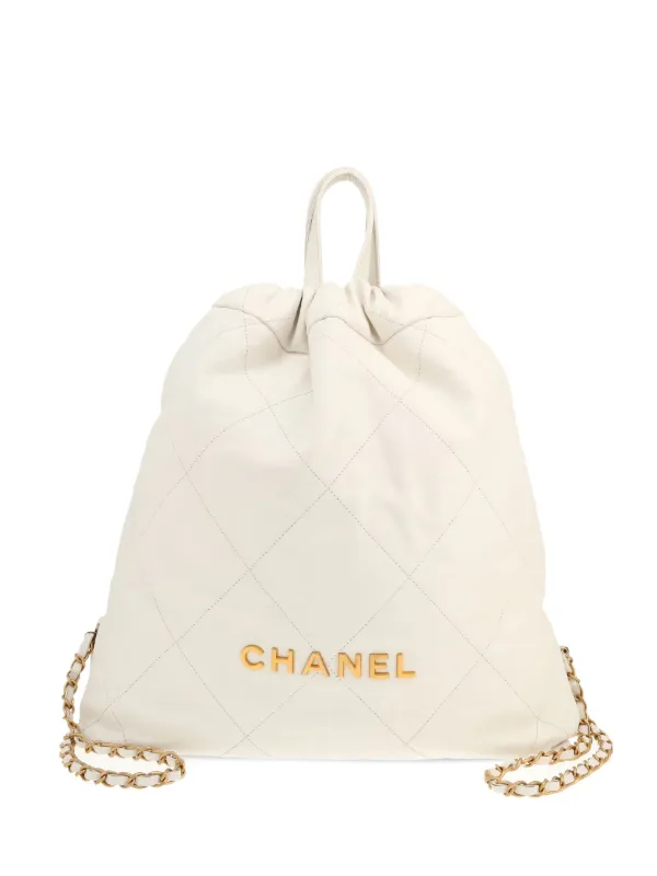 CHANEL Pre-Owned 2020s Chanel 22 Backpack | White | FARFETCH