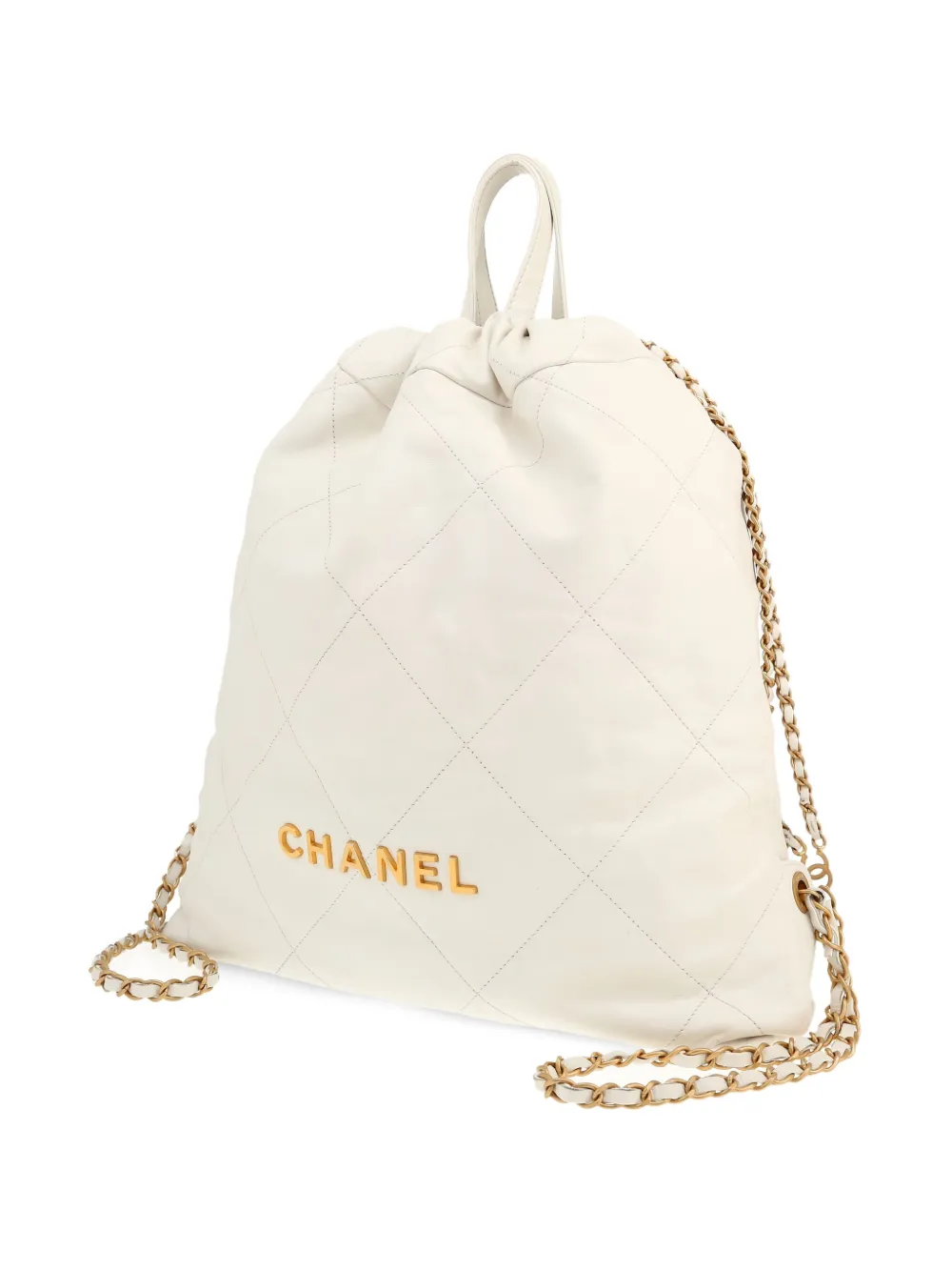Chanel Pre-owned 2020s Chanel 22 Backpack in White, view 4