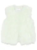 Yves Salomon feather silk vest - Green