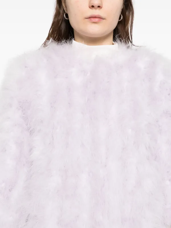 Yves Salomon フェザー シルクジャケット | パープル | FARFETCH JP