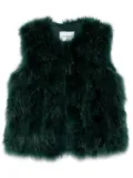 Yves Salomon feather silk coat - Green