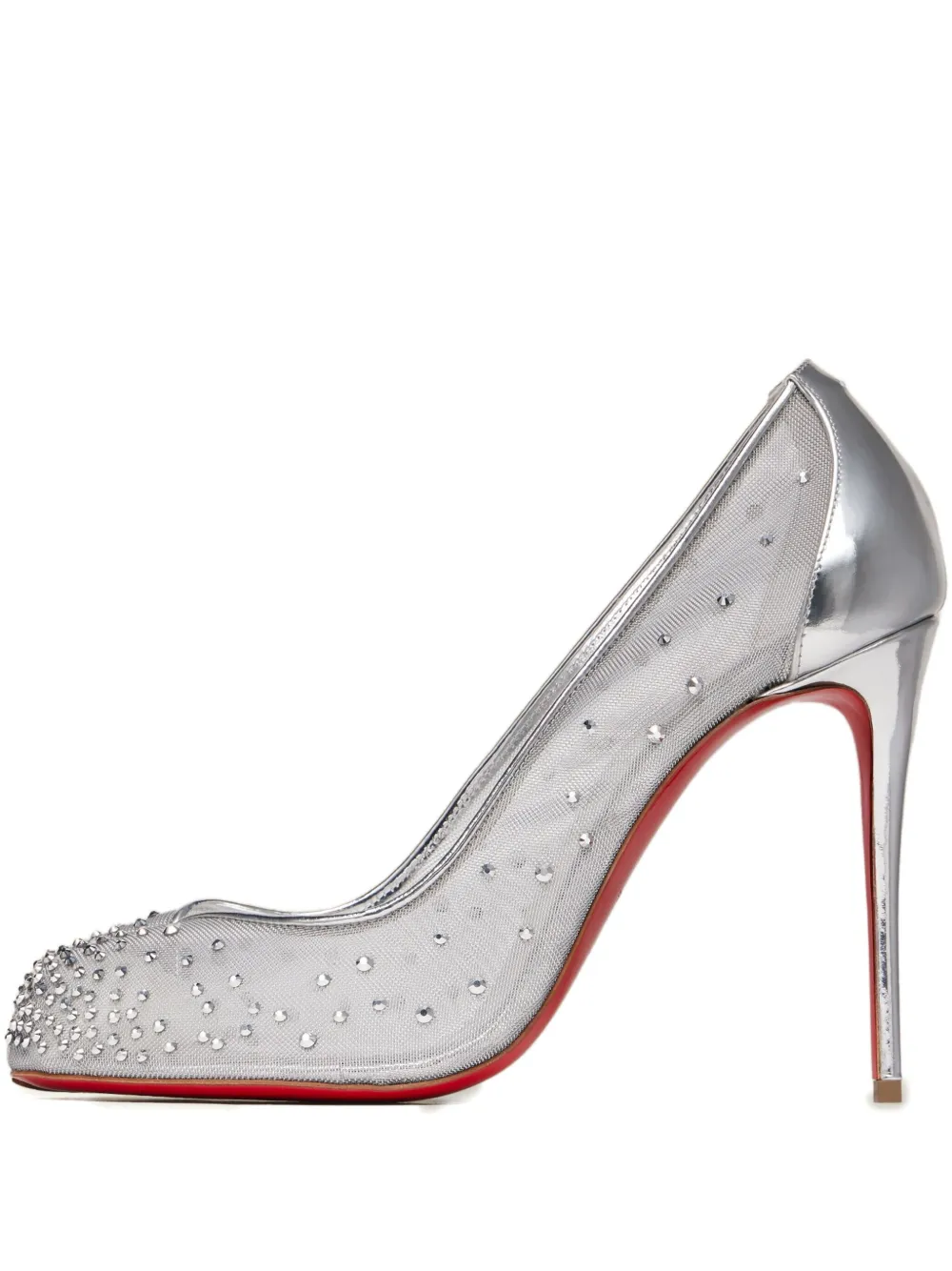 Maison Margiela x Christian Louboutin 100mm Tabi rhinestone-embellishment pumps Grey