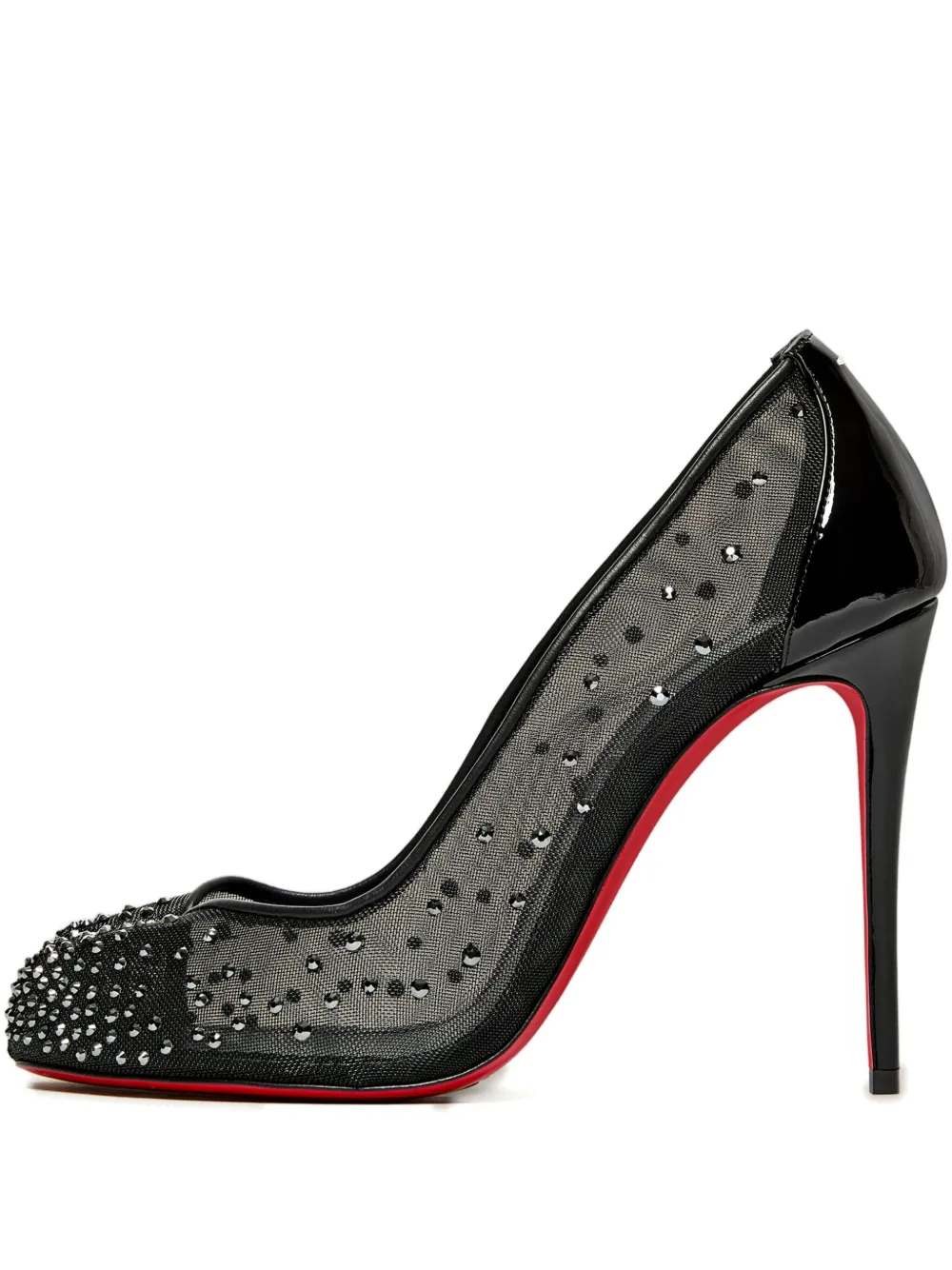 Maison Margiela x Christian Louboutin 100mm Tabi split-toe rhinestone-embellishment pumps Black