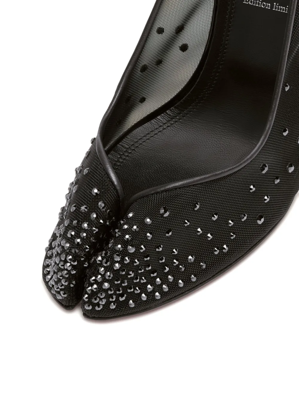 Maison Margiela x Christian Louboutin 100mm Tabi split-toe rhinestone-embellishment pumps Black