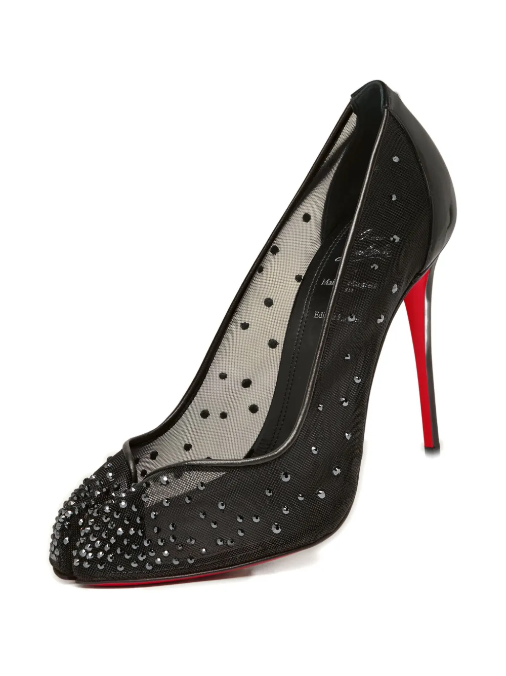 Maison Margiela x Christian Louboutin 100mm Tabi split-toe rhinestone-embellishment pumps Black