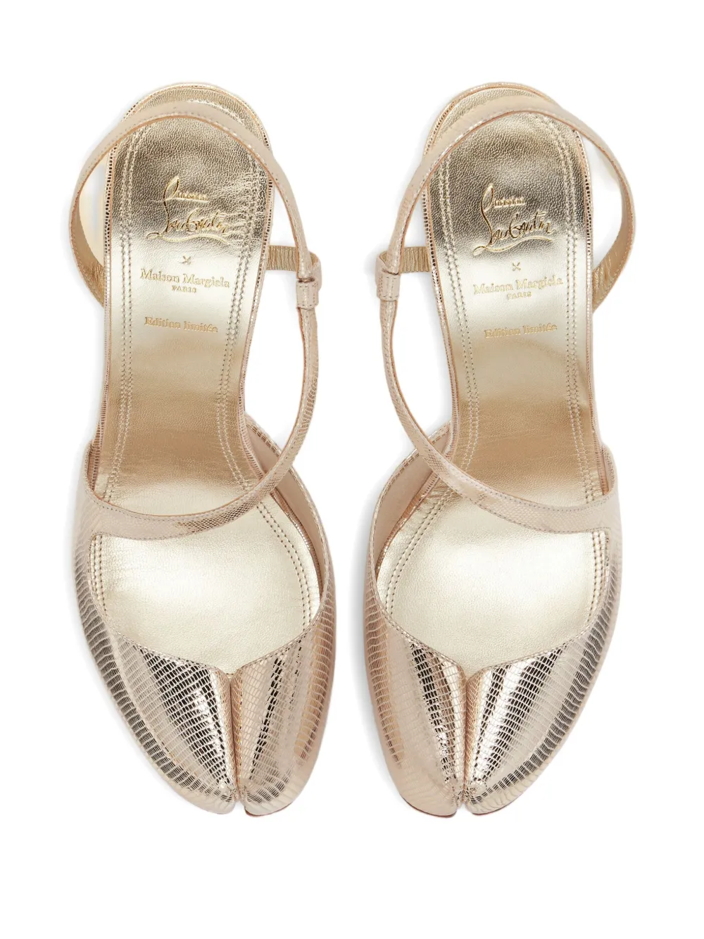 Maison Margiela 100mm x Christian Louboutin Loubiella pumps Gold
