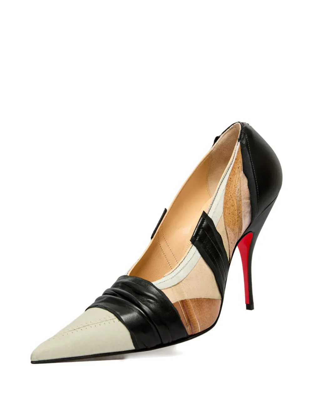 Maison Margiela x Christian Louboutin 100mm pointed-toe leather pumps Black