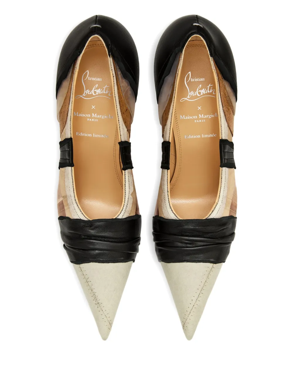 Maison Margiela x Christian Louboutin 100mm pointed-toe leather pumps Black
