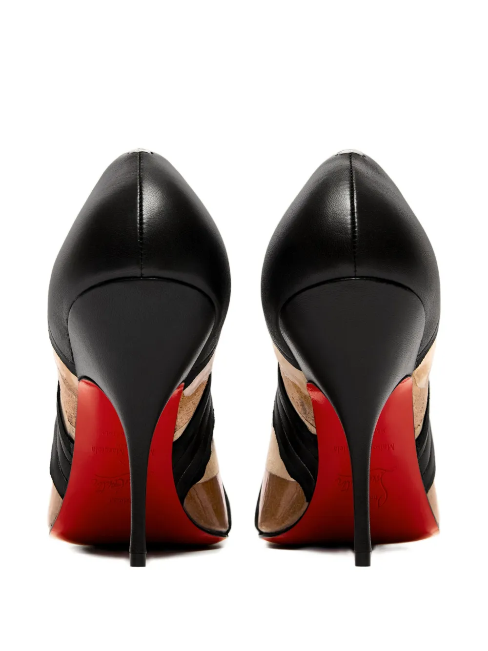 Maison Margiela x Christian Louboutin 100mm pointed-toe leather pumps Black