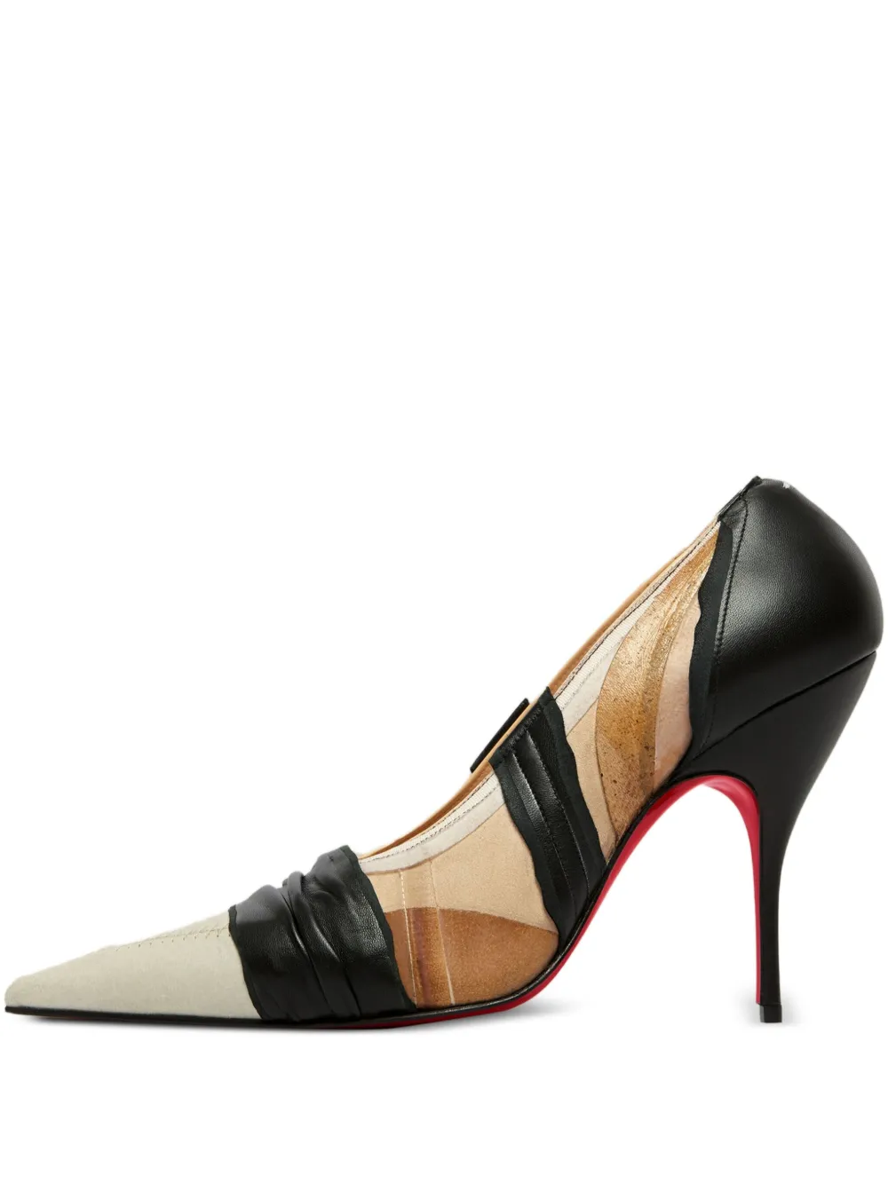 Maison Margiela x Christian Louboutin 100mm pointed-toe leather pumps | Black | Image 1