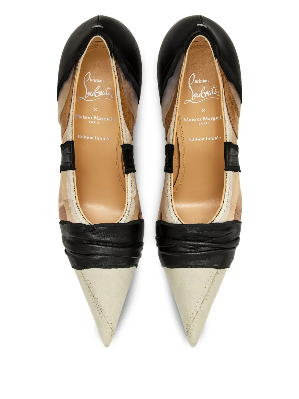 Maison Margiela x Christian Louboutin 100mm pointed-toe leather pumps Black