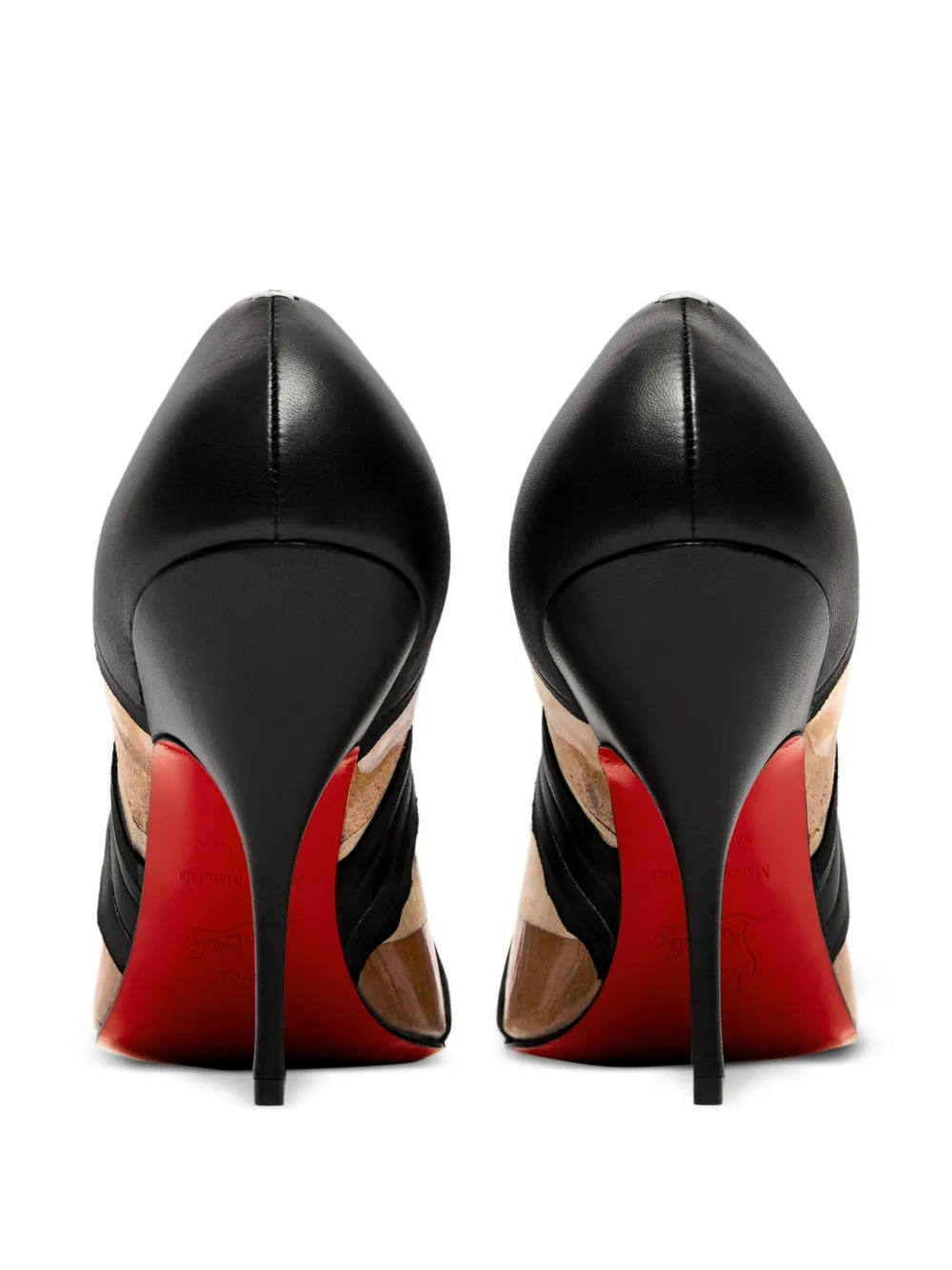Maison Margiela x Christian Louboutin 100mm pointed-toe leather pumps Black