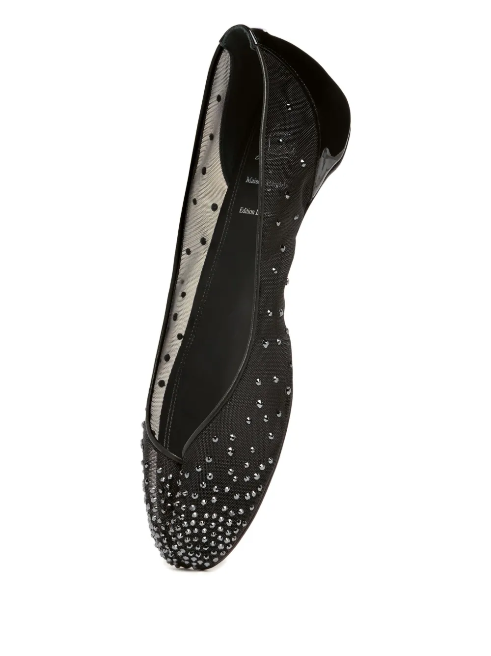 Maison Margiela Marlougiela split-toe crystal-embellished flats - Zwart