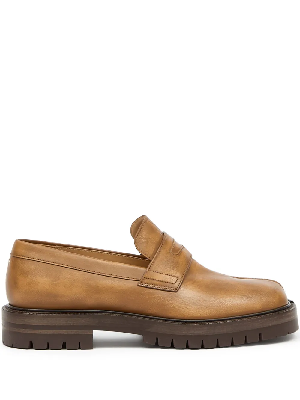 Maison Margiela Tabi leren loafers Beige