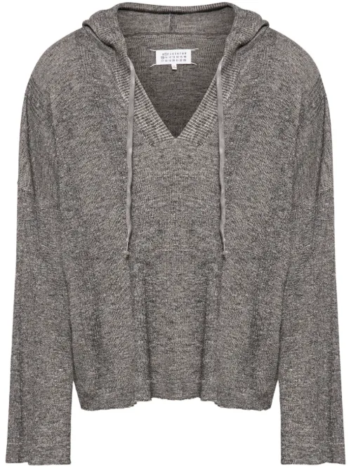 Hoodie en maille à col v - Maison Margiela - Modalova