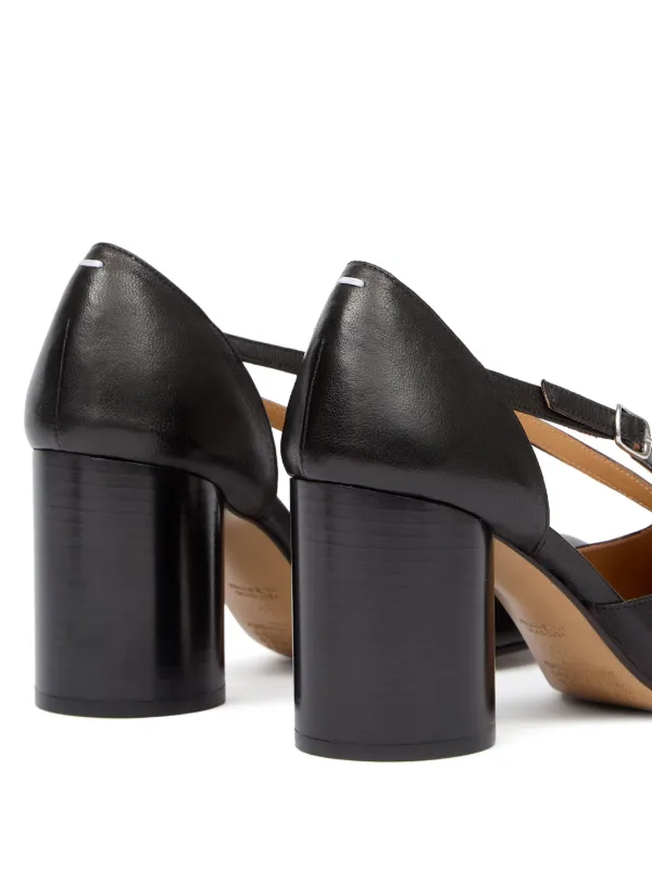 Maison Margiela 80mm Tabi Straps Pumps | Black | FARFETCH