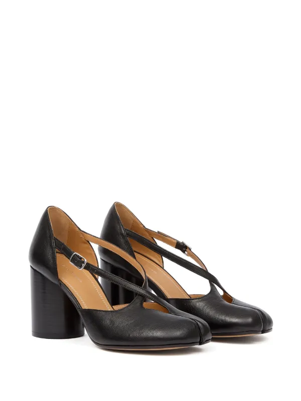 Maison Margiela 80mm Tabi Straps Pumps | Black | FARFETCH
