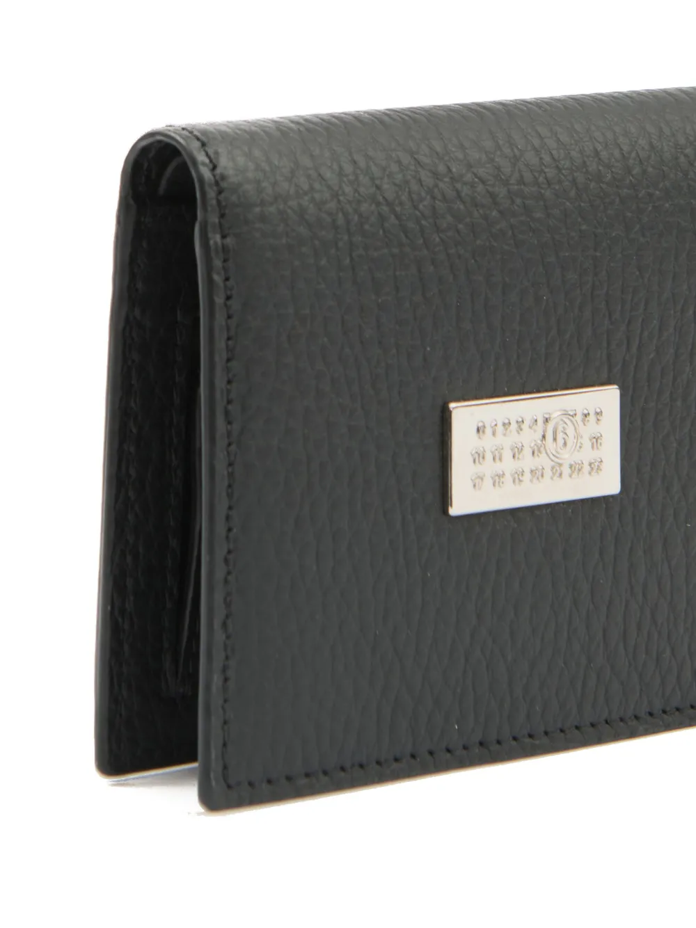 MM6 Maison Margiela Leren portemonnee met logoplakkaat Zwart