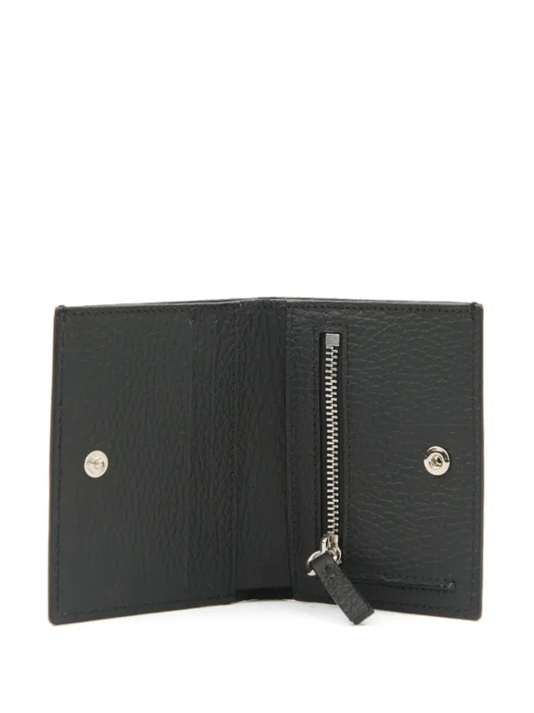 【Maison Margiela】Wallet With Logo MM6 Maison Margiela Logo Plaque Leather bi-fold Wallet