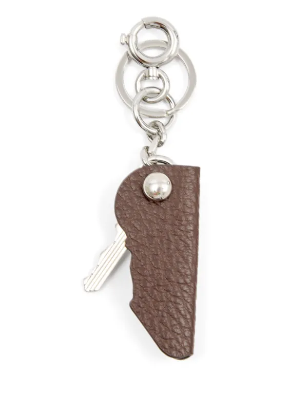 Maison Margiela logo-print Leather Key Holder | Brown | FARFETCH