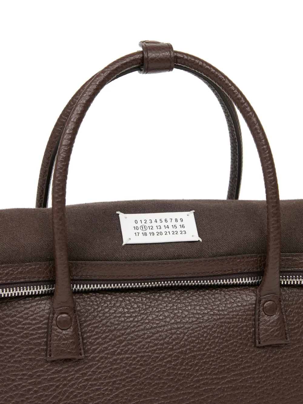 Maison Margiela Shopper met stiksels en logo Bruin
