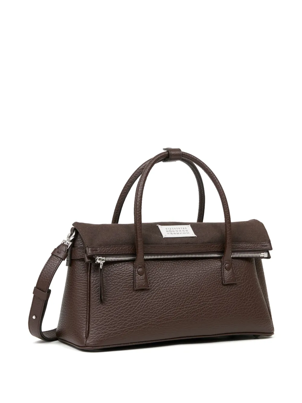 Maison Margiela Shopper met stiksels en logo Bruin