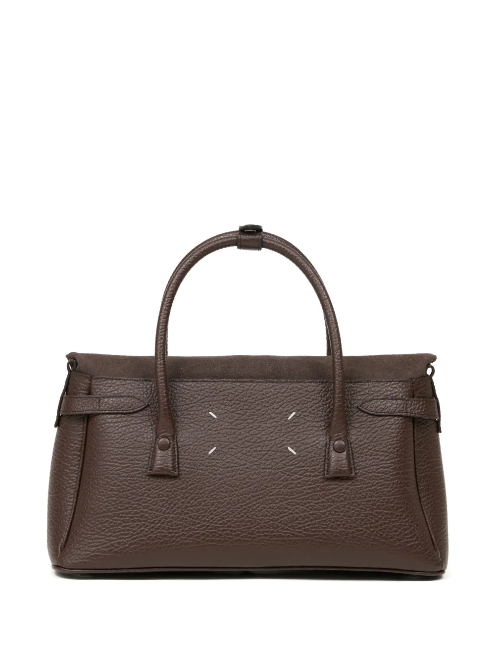 Maison Margiela Shopper met stiksels en logo Bruin